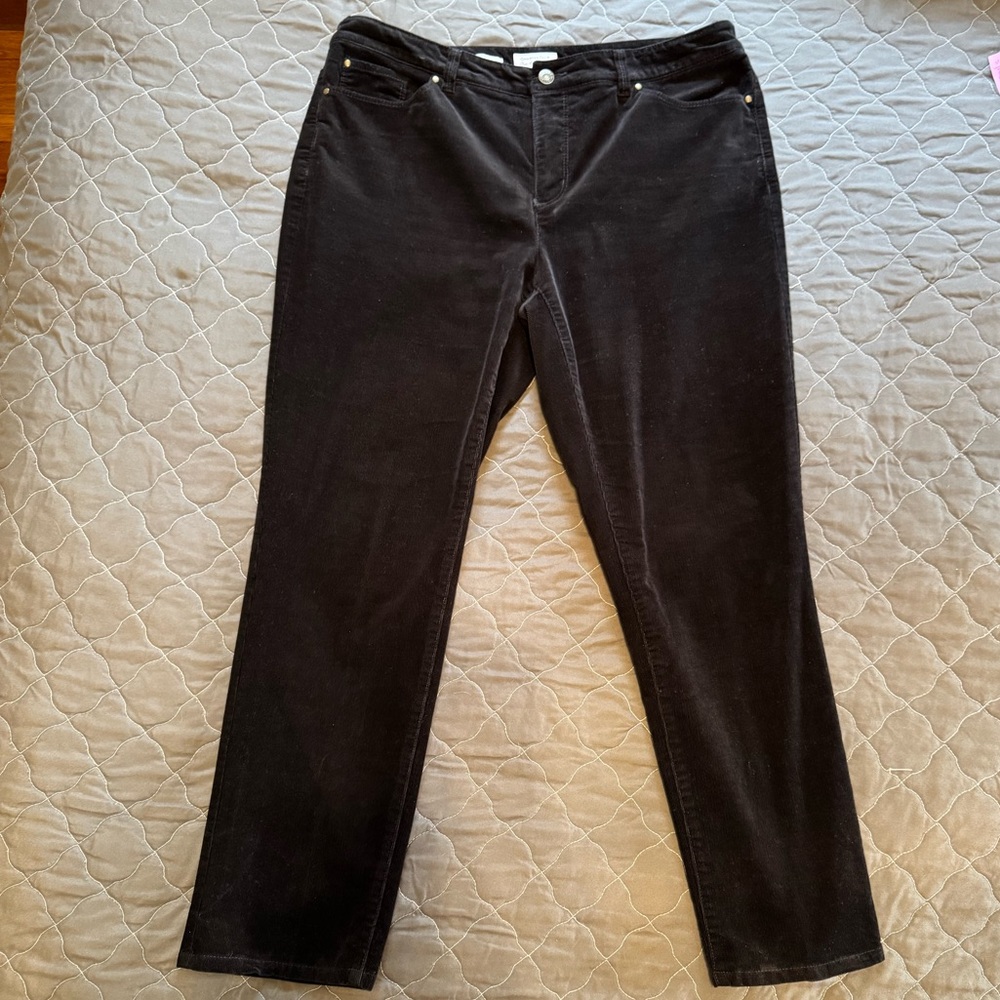 Charter Club b Black Brushed Corduroy, Size 14P